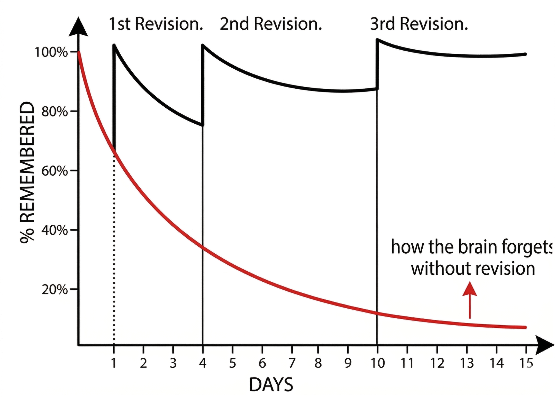Normal Memory Decay Graph YaadAI - Sab Yaad Rahega